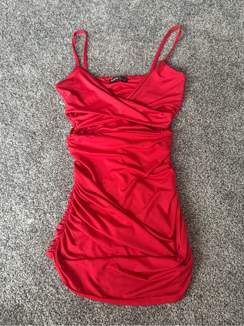 Red mini dress
